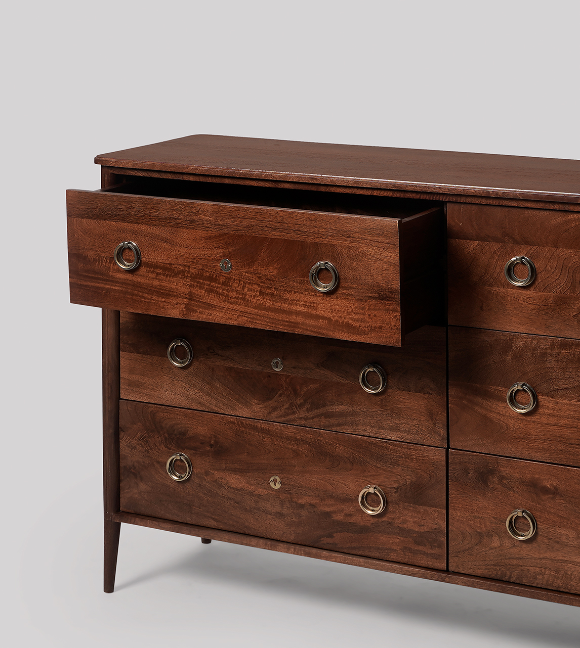 Reyna Traditional Sixdrawer Chest of Drawers in Light Brown Mango Wood