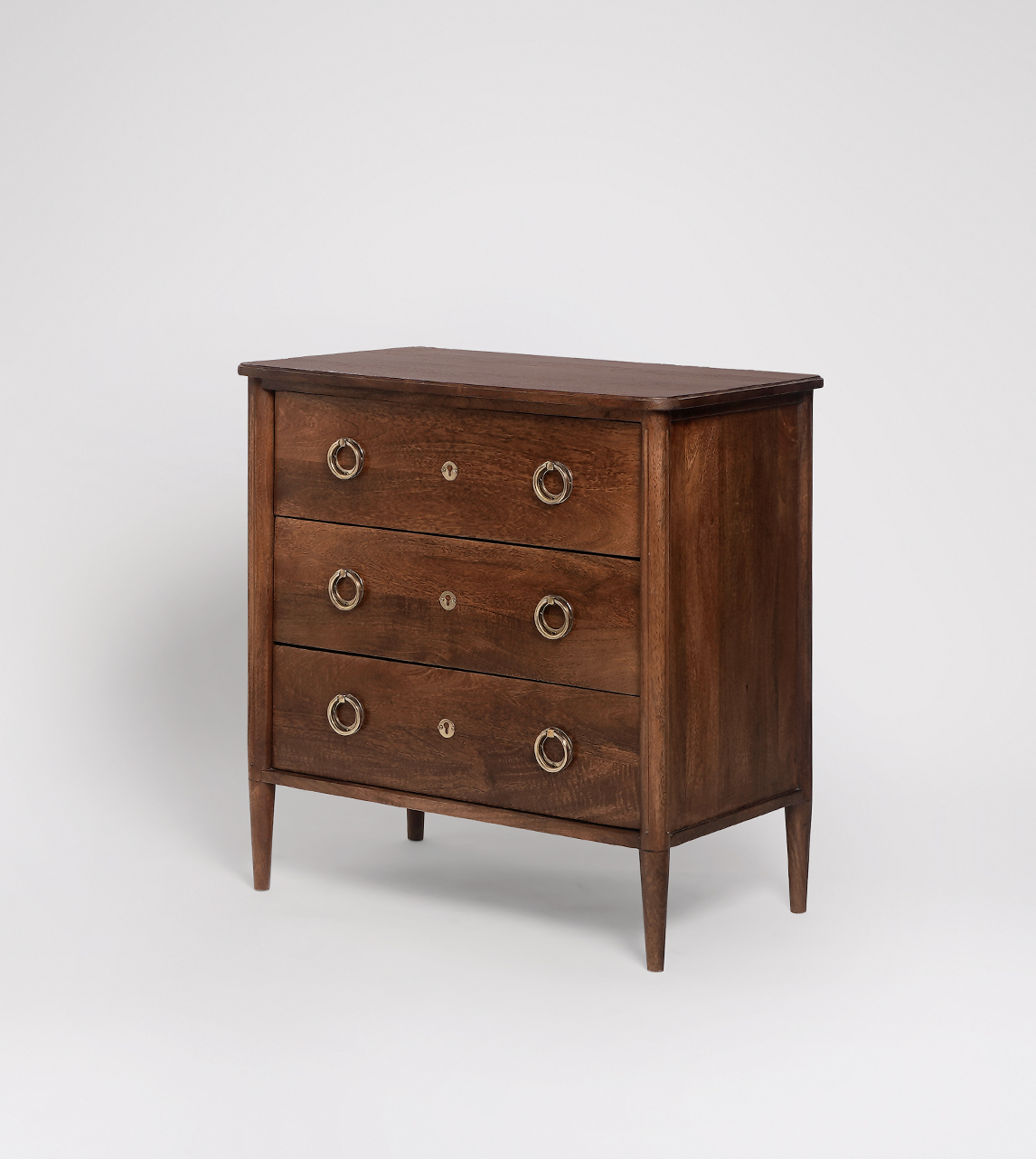 Reyna Traditional Threedrawer Chest of Drawers in Light Brown Mango