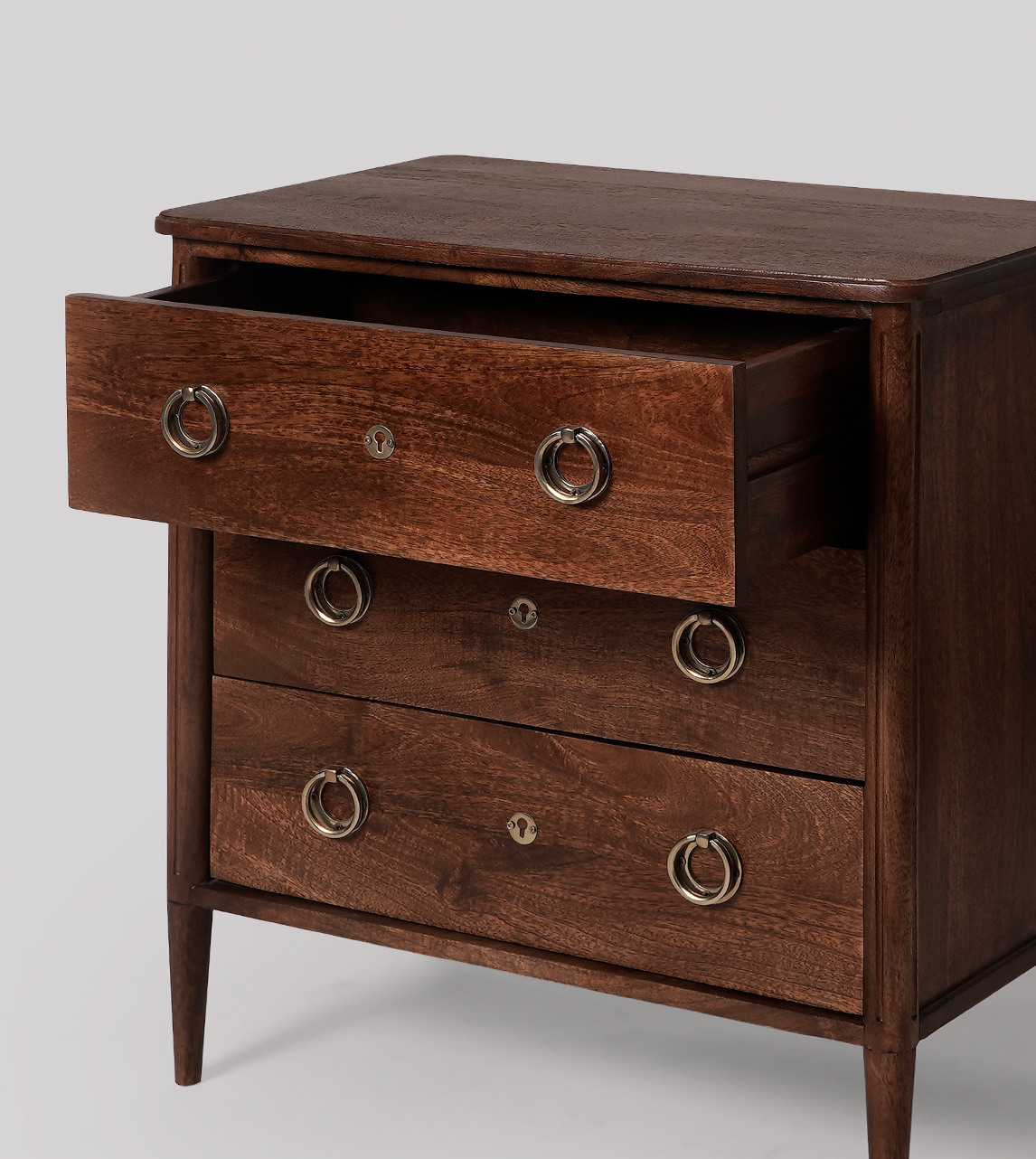Reyna Traditional Threedrawer Chest of Drawers in Light Brown Mango