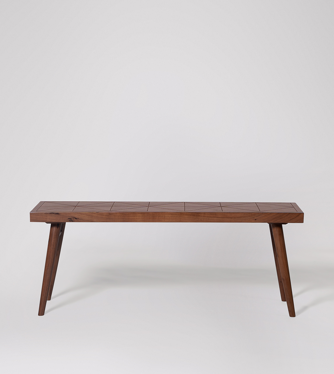 Sibley MidCentury Bench in Dark Brown Acacia Swoon