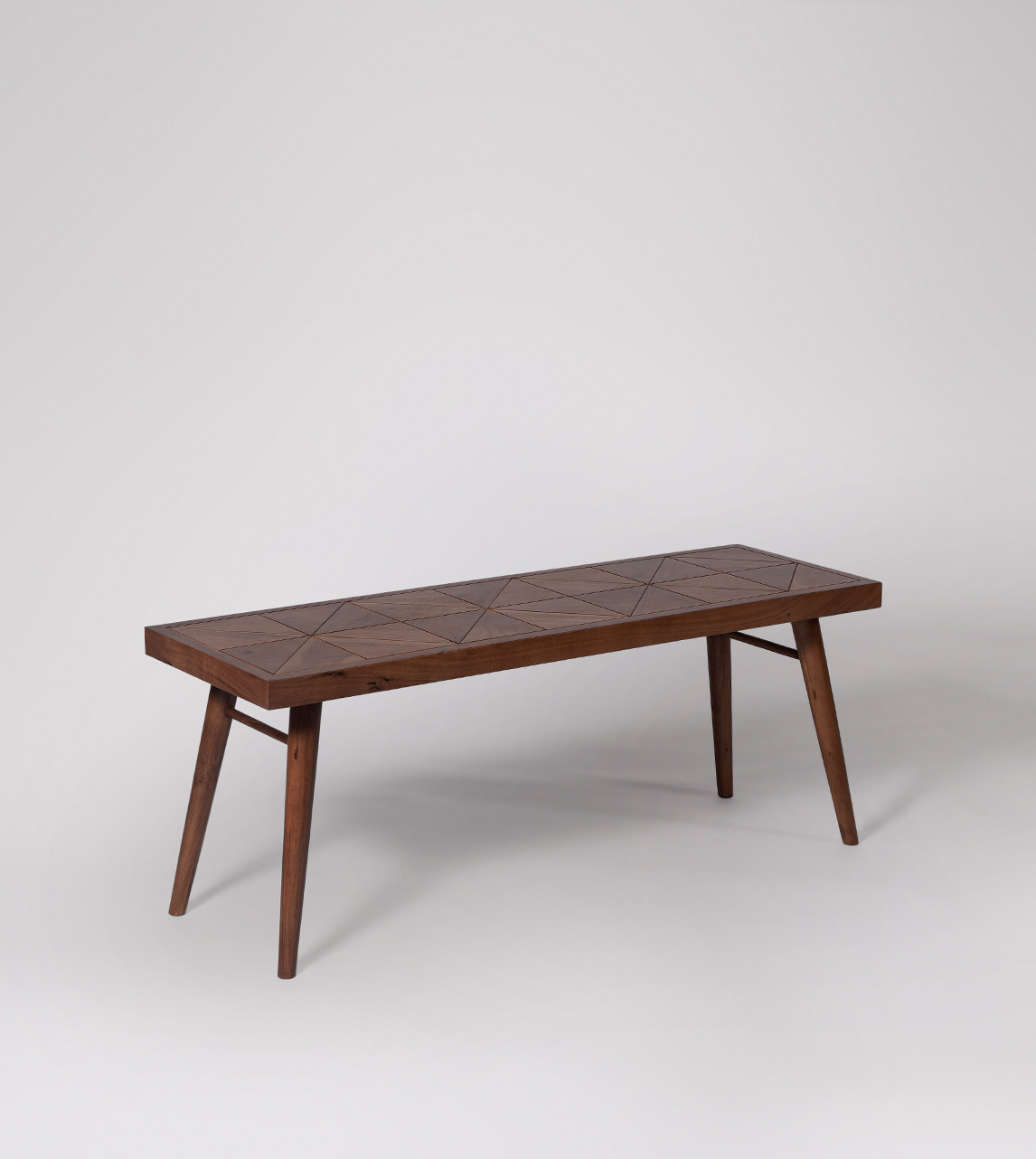 Sibley MidCentury Bench in Dark Brown Acacia Swoon