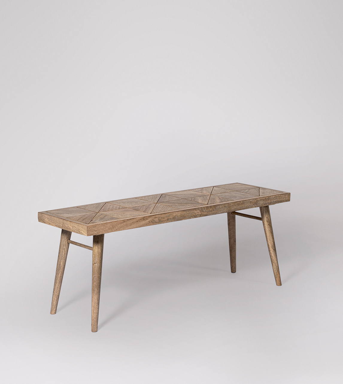 Sibley MidCentury Bench in Natural Mango Wood Swoon