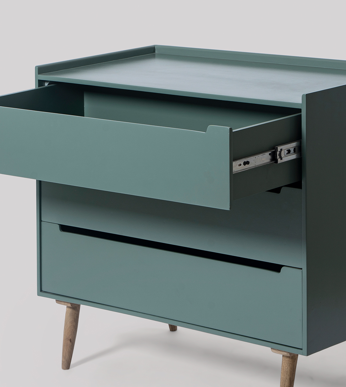 Southwark MidCentury Scandi Threedrawer Chest of Drawers in Hedge