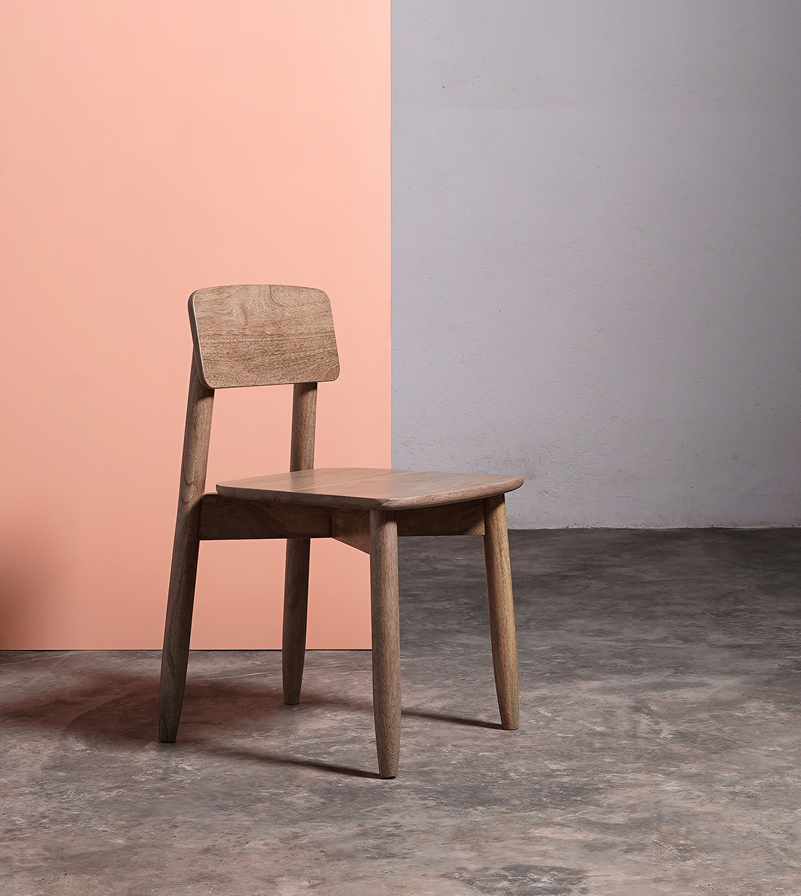 Southwark Mid Century Dining Chair in Natural OakStained Mango Wood