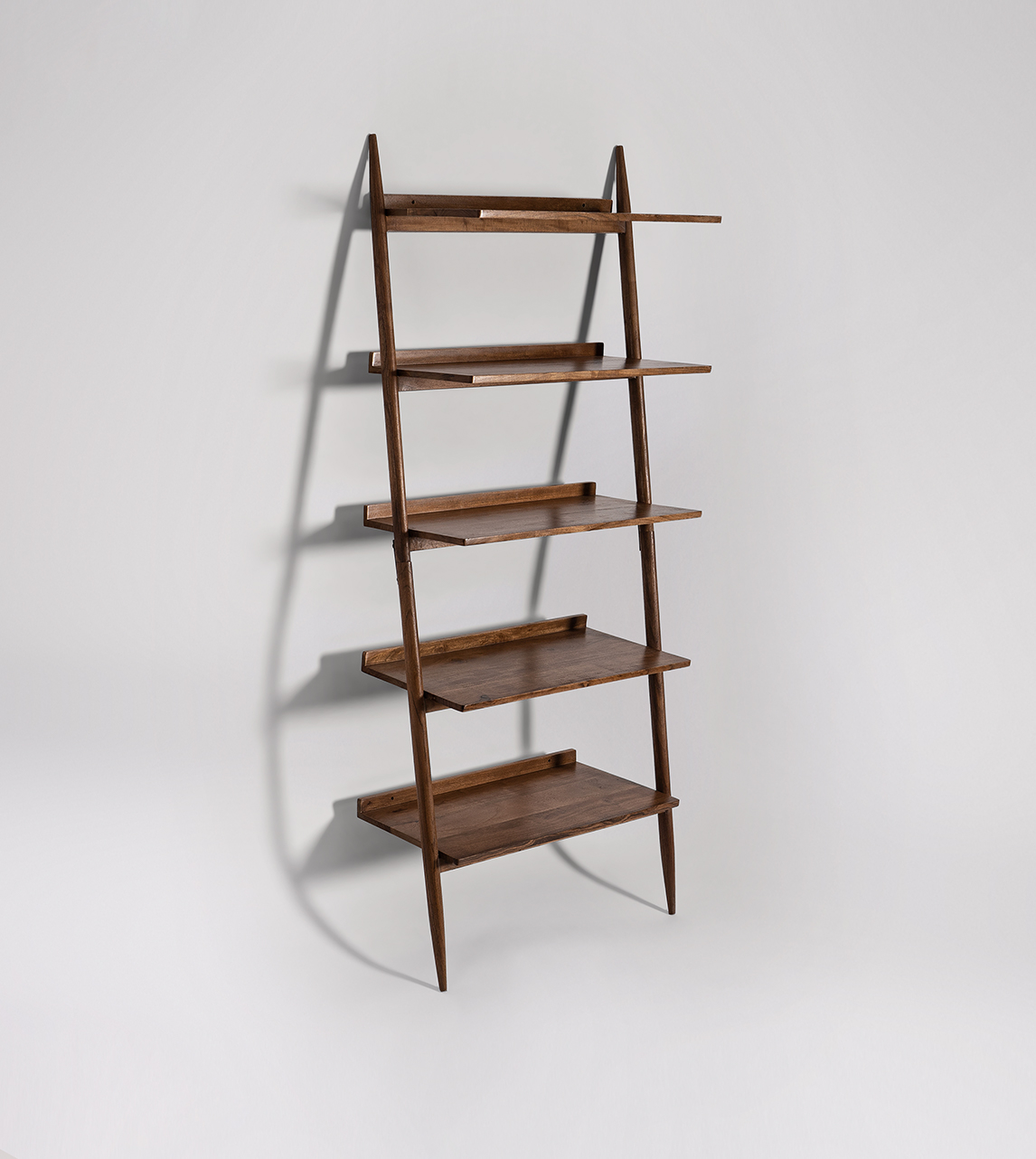 Acacia ladder outlet shelf