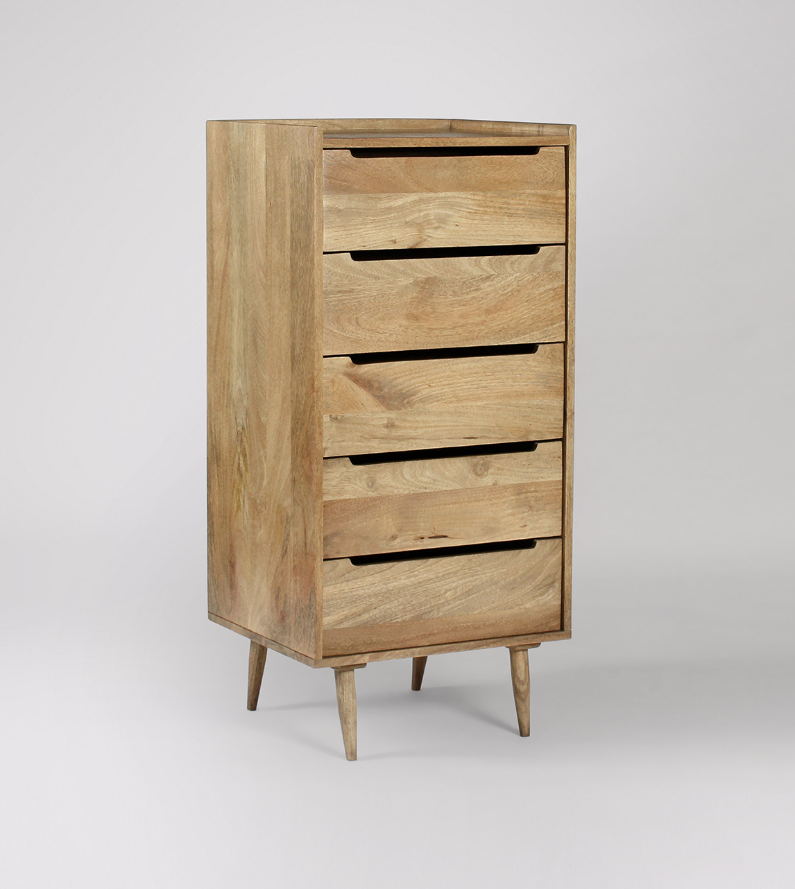 Southwark Five-drawer Tallboy Chest of Drawers, Scandi Style in Natural ...