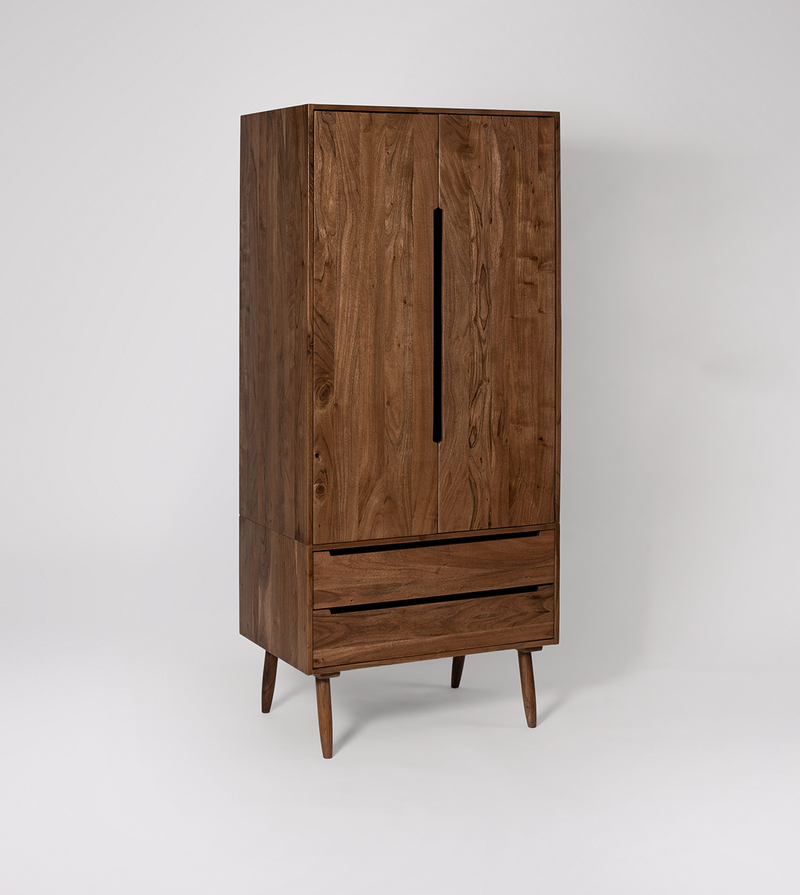 Southwark Scandinavian Double Wardrobe in Dark Brown Acacia Swoon