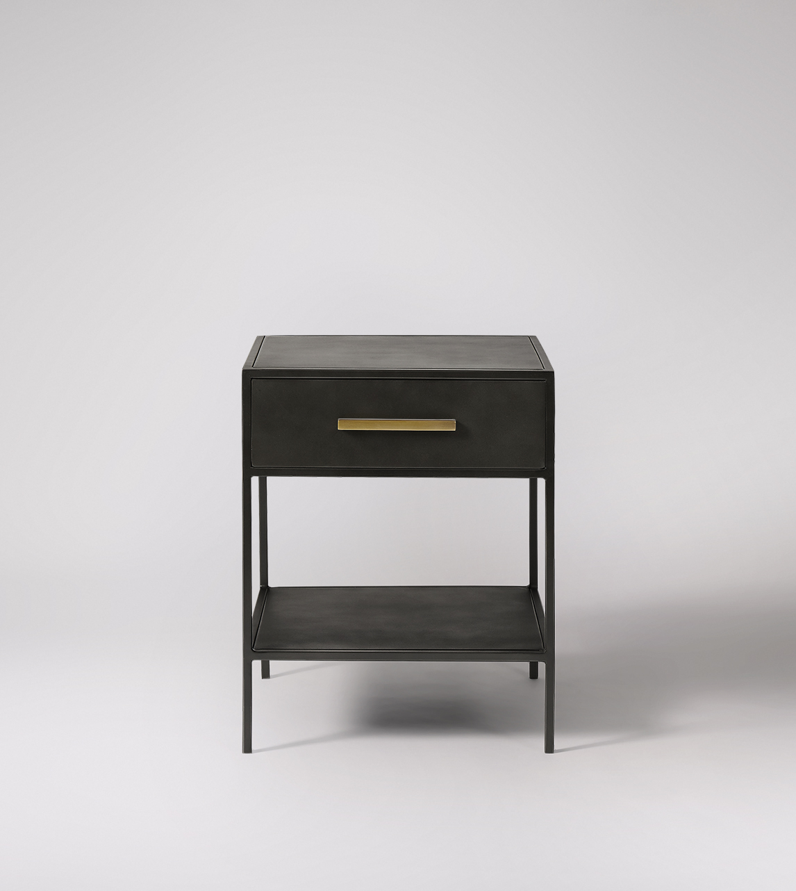 industrial black metal side table