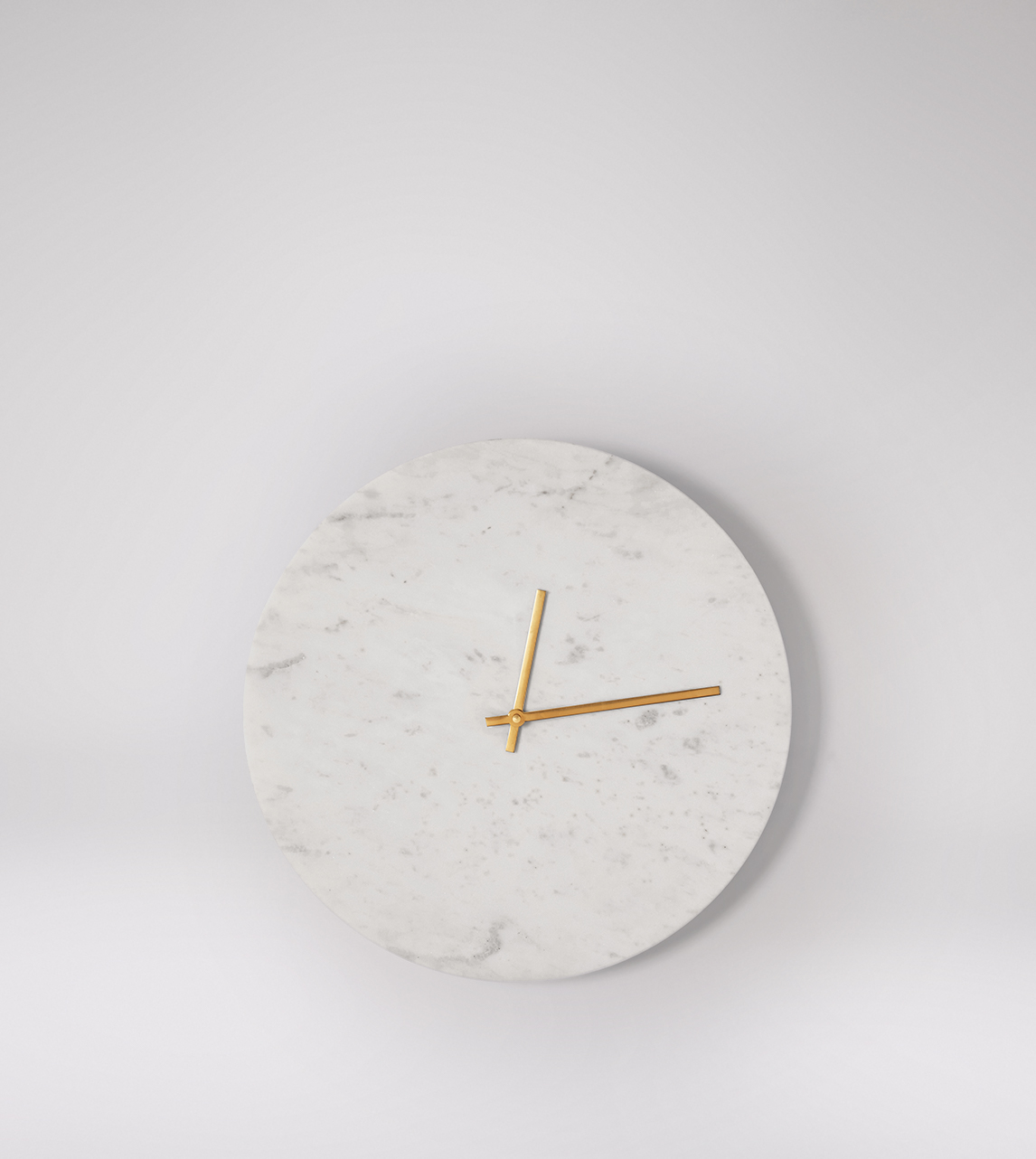 Tempus Deco Style Large Wall Clock In White Marble Brass Swoon