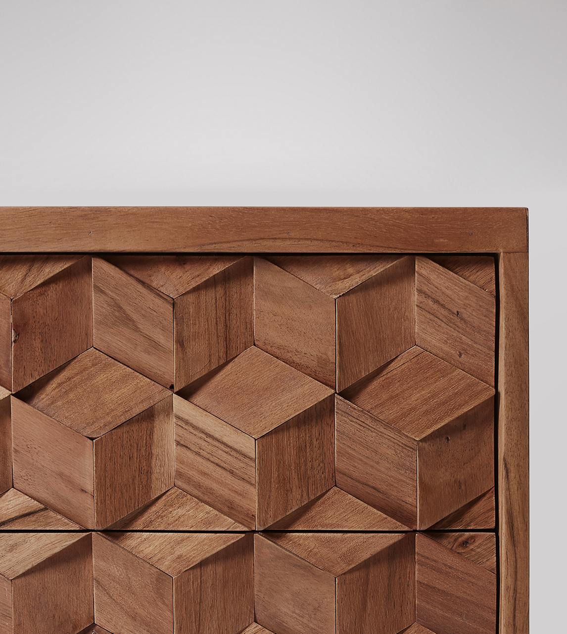 Terning Bedside Table, MidCentury Style in Acacia Swoon