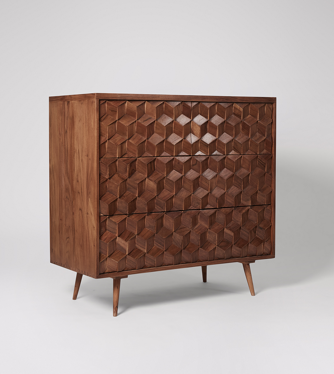 Terning Chest of Drawers, MidCentury Style in Dark Acacia Swoon
