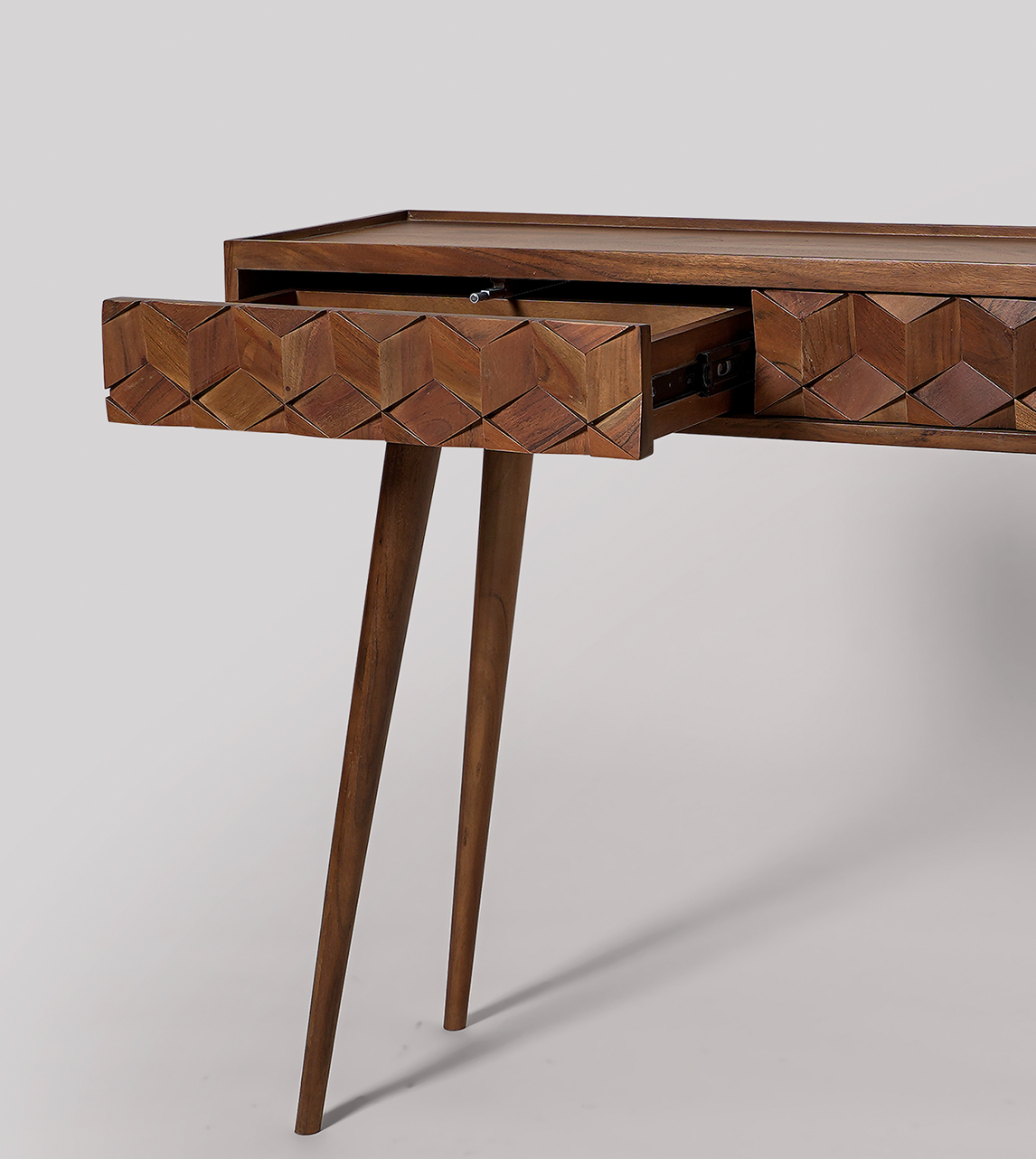 Terning MidCentury Console Table in Dark Brown Acacia Swoon