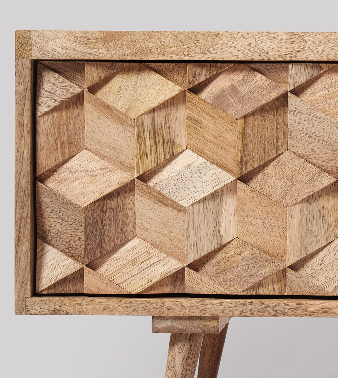 Terning Media Unit, MidCentury Style in Natural Mango Wood Swoon