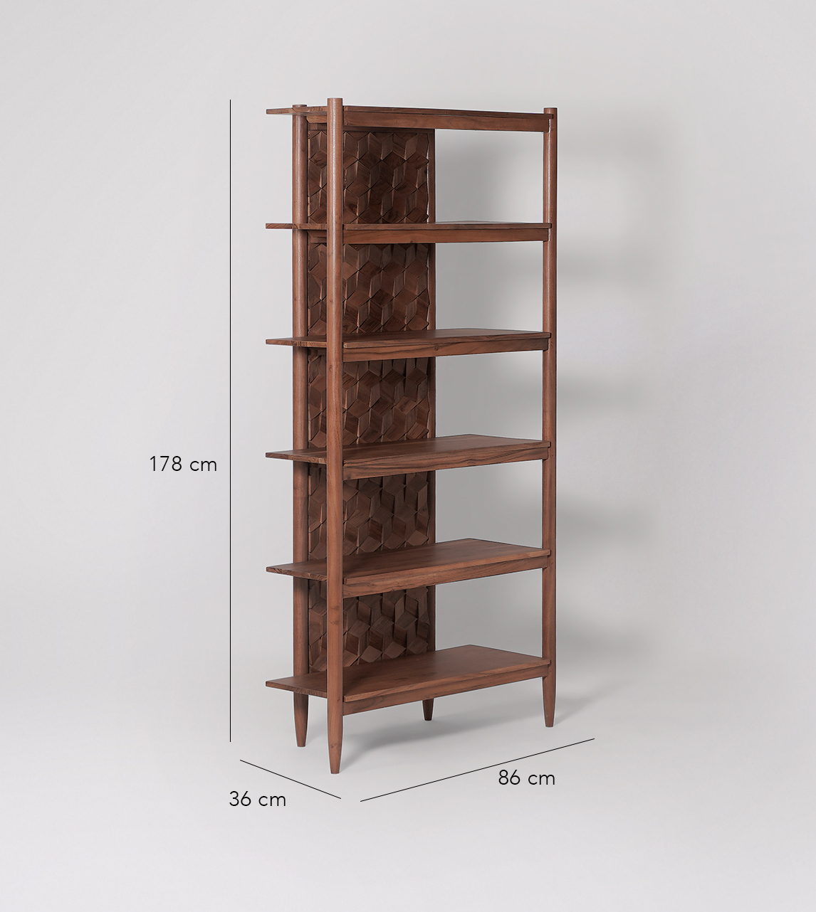 Terning Mid Century Shelving Unit in Dark Brown Acacia Swoon