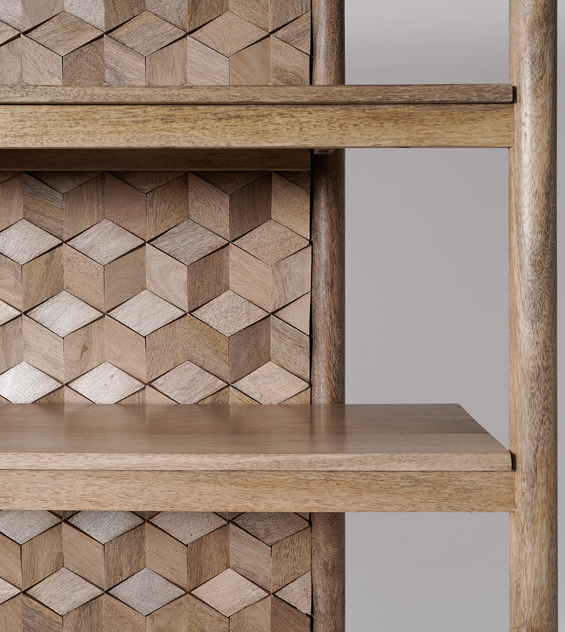 Terning Mid Century Shelving Unit in Natural Mango Wood Swoon