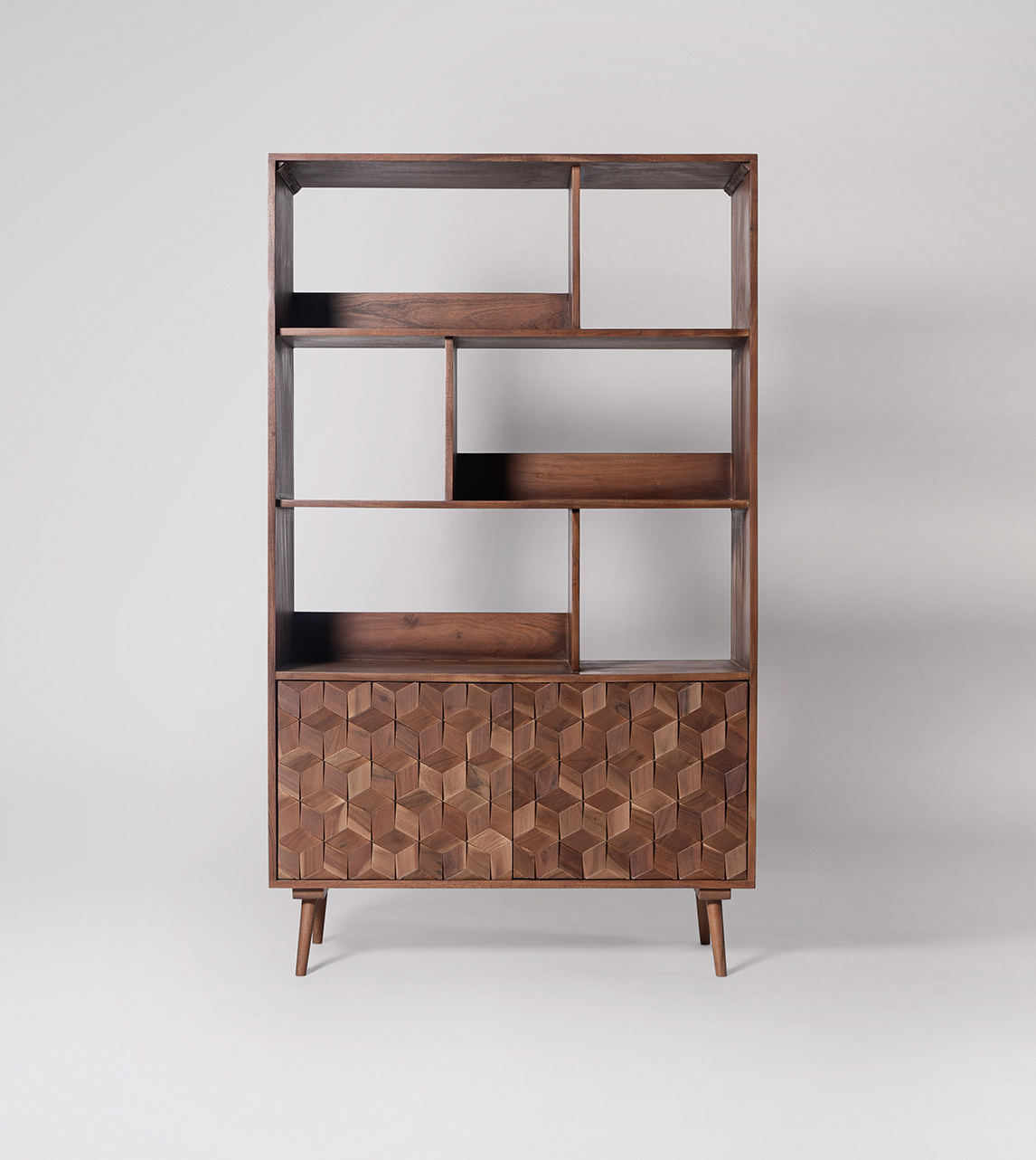 G.SHELF 1200(ウォールナット) Lozier Gondola Unit With Wood Backings And 5 Shelves | DGS
