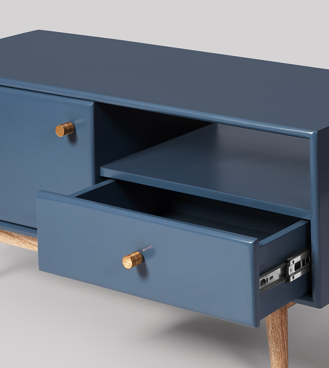 Thurlestone Scandi Style Small TV Stand in China Blue Swoon