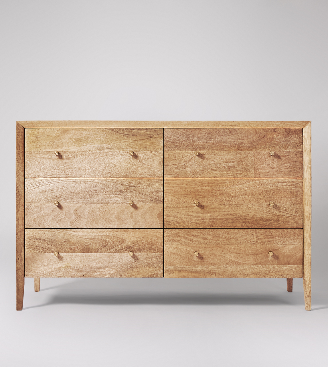Valente Mid Century Modern Style Chest Of Drawers In Natural Mango Wood Swoon