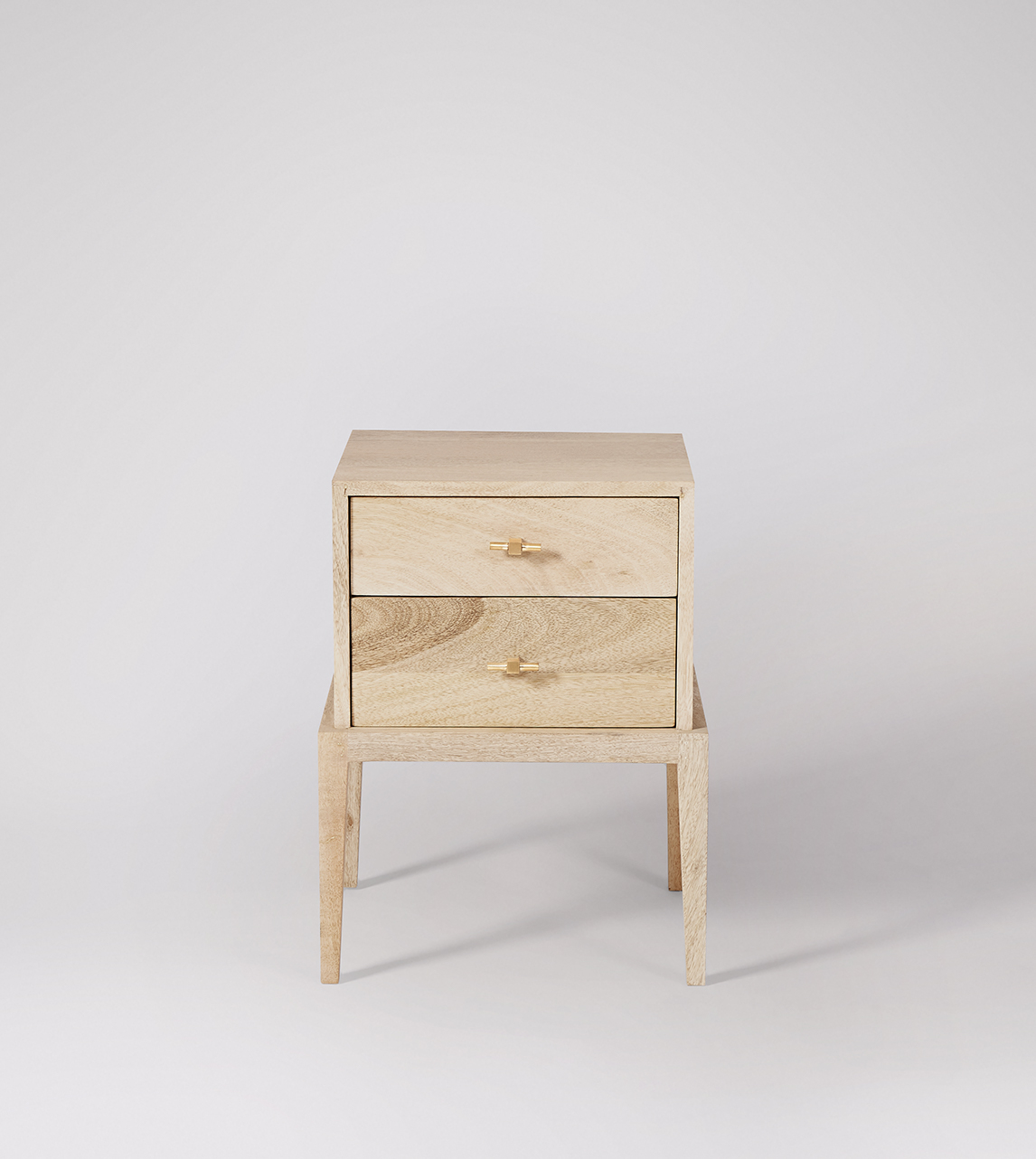 Wood and brass deals nightstand