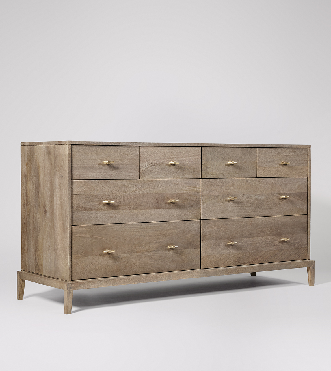 Verne Chest of Drawers, MidCentury Modern Style in Grey Wash Mango