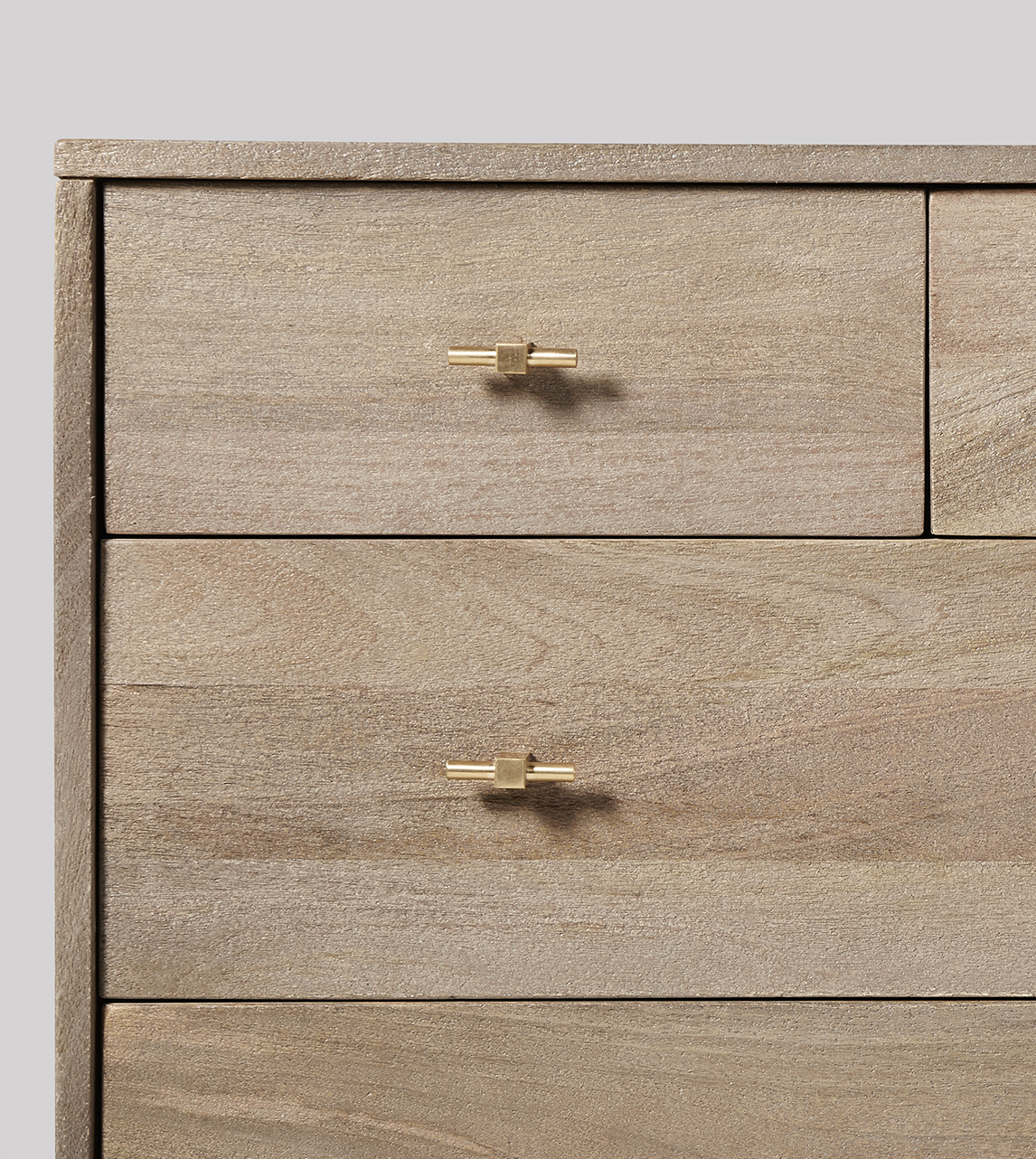 Verne Chest of Drawers, MidCentury Modern Style in Grey Wash Mango