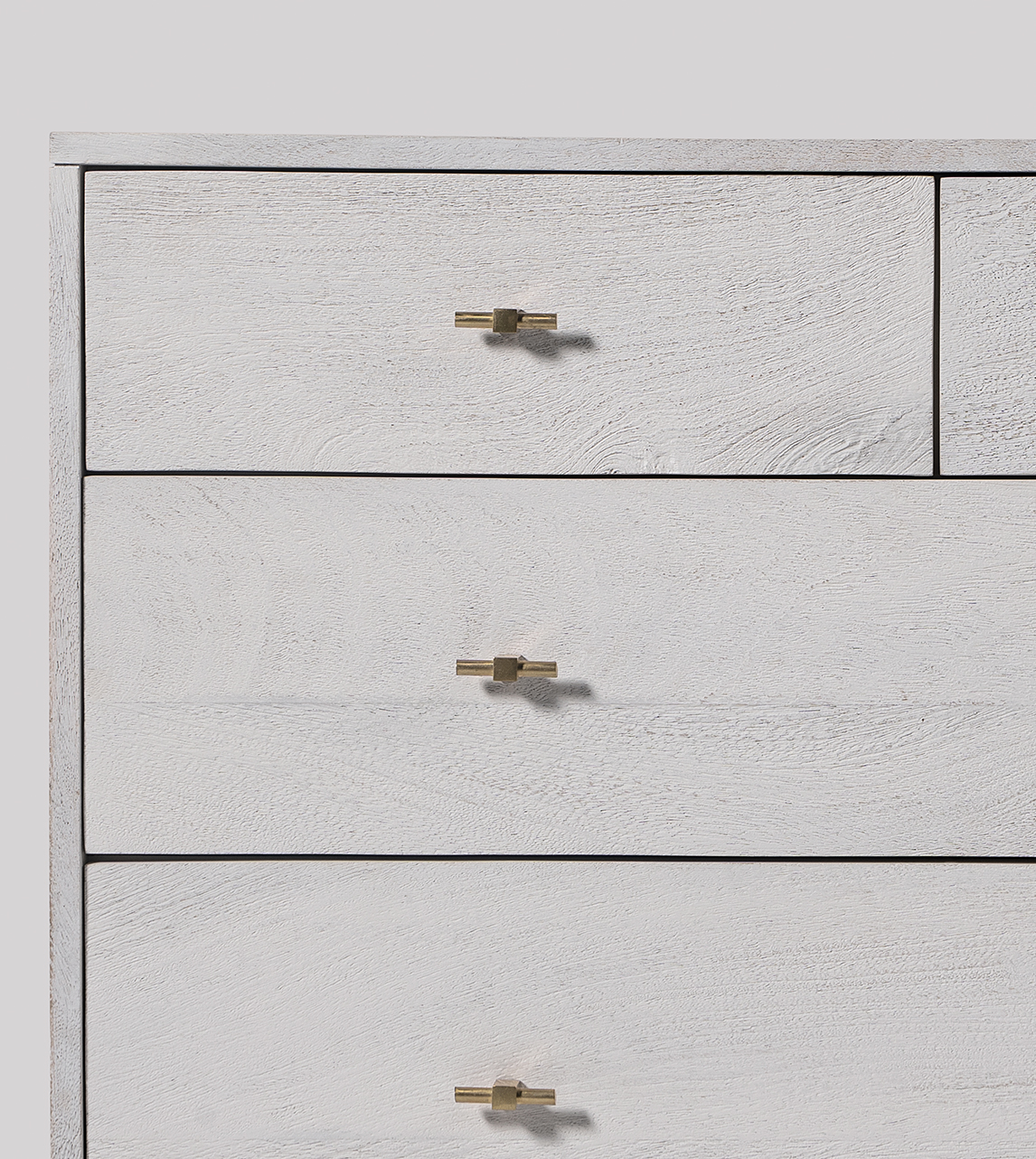 Verne Classic Fourdrawer Chest of Drawers in Sandblasted White Mango