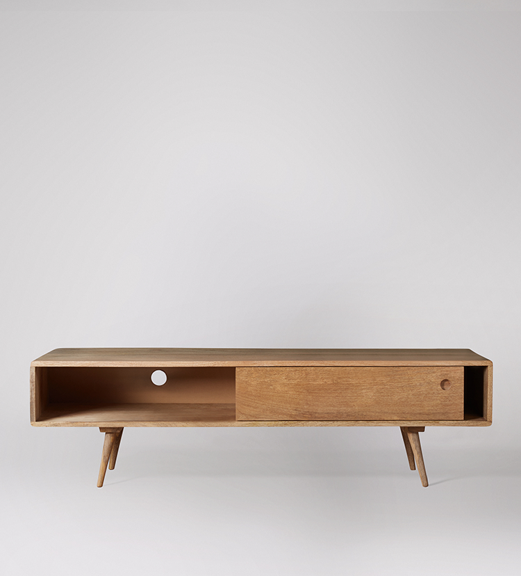 Watson TV Stand, MidCentury Style in Mango Wood Swoon