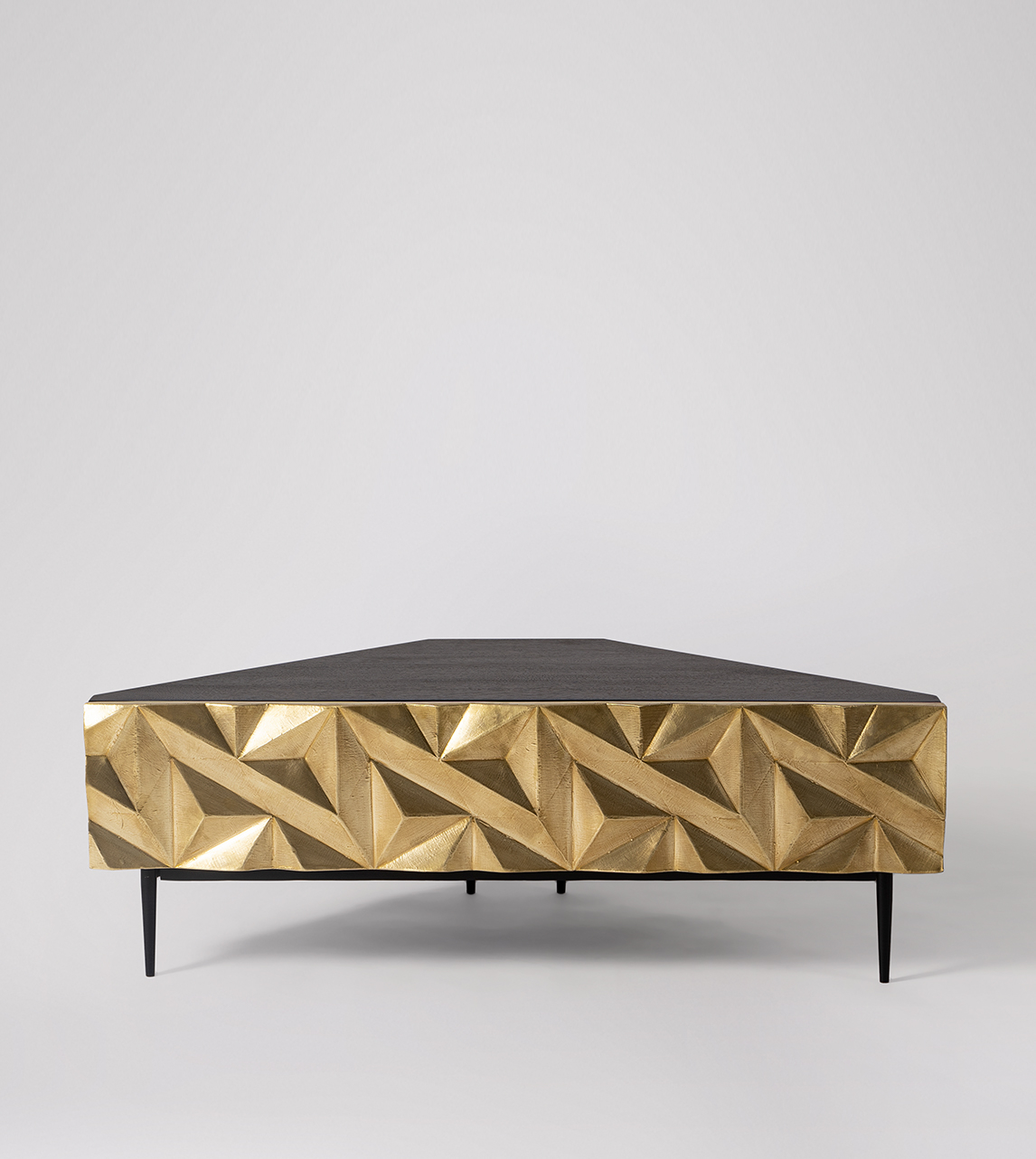 Gold corner hot sale tv stand