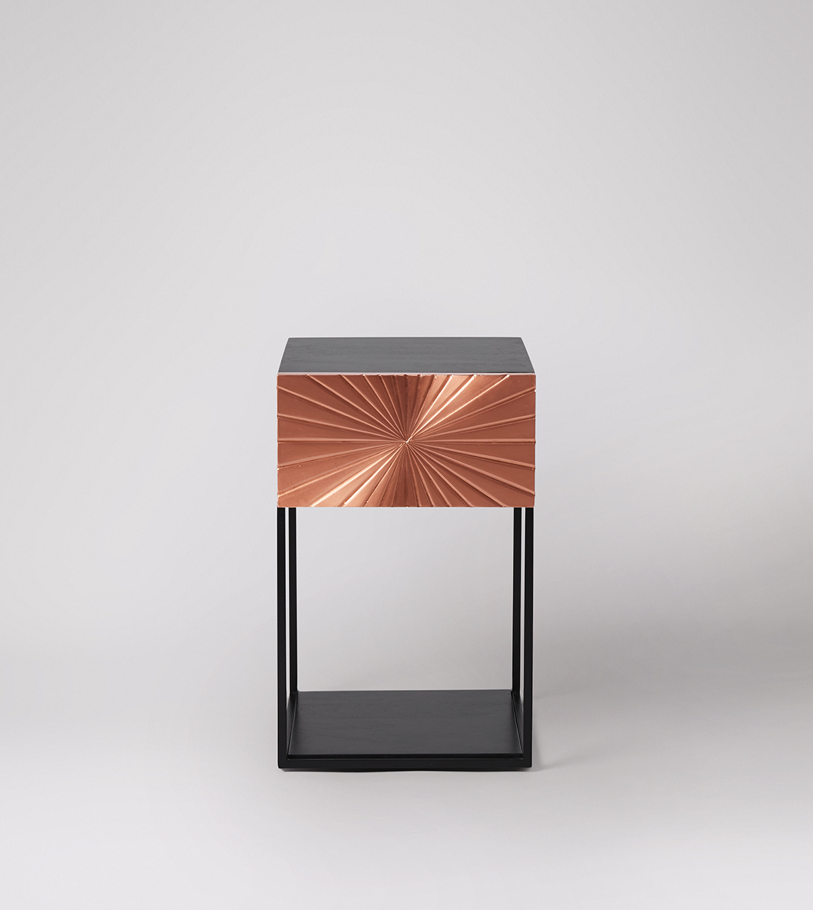 black and copper side table