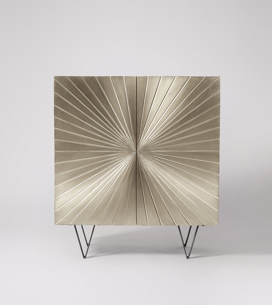 Ziggy Cabinet Contemporary Style in Silver Swoon