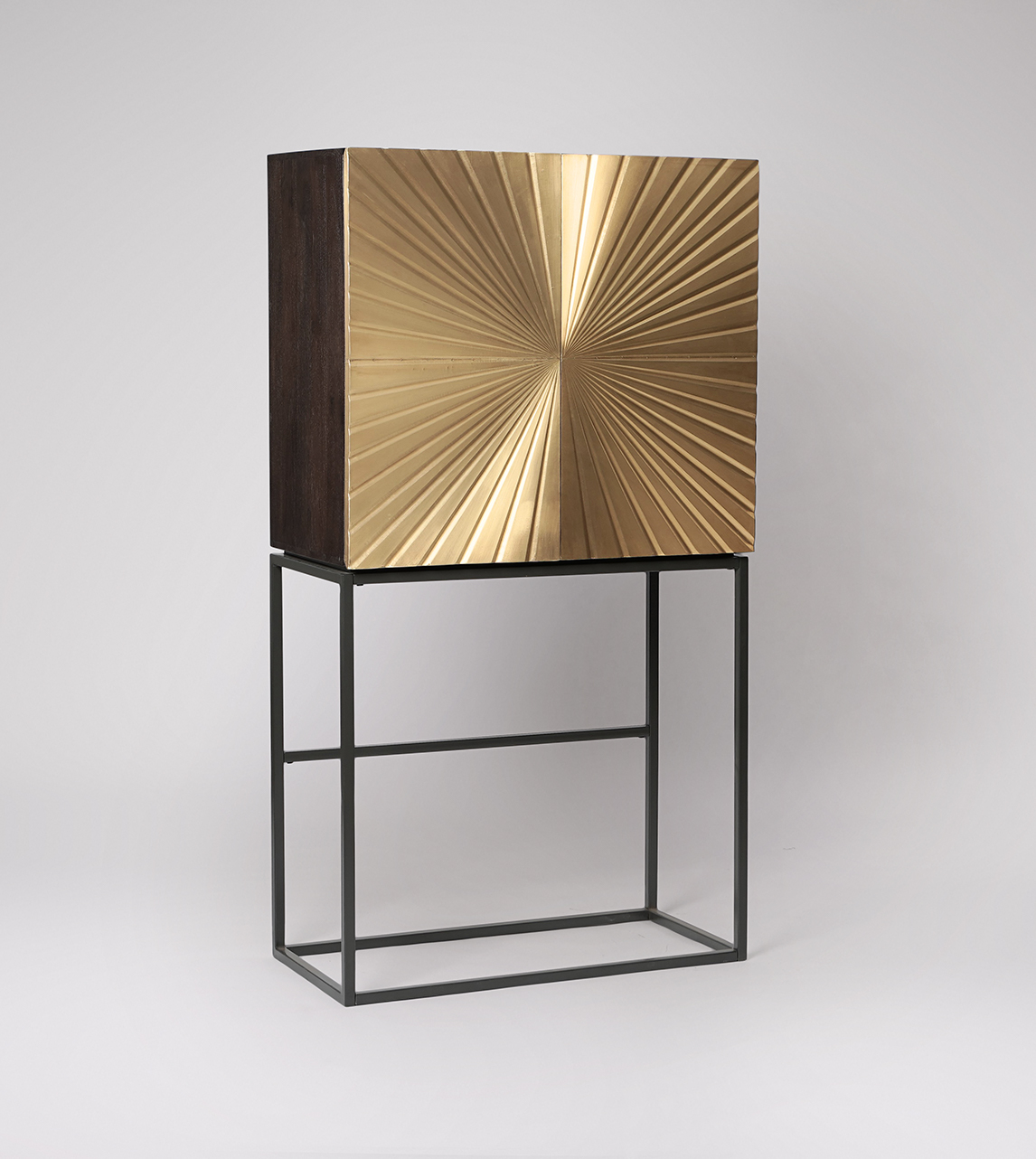 Ziggy Art Deco Drinks in Brass Foil Cladding & Black Swoon