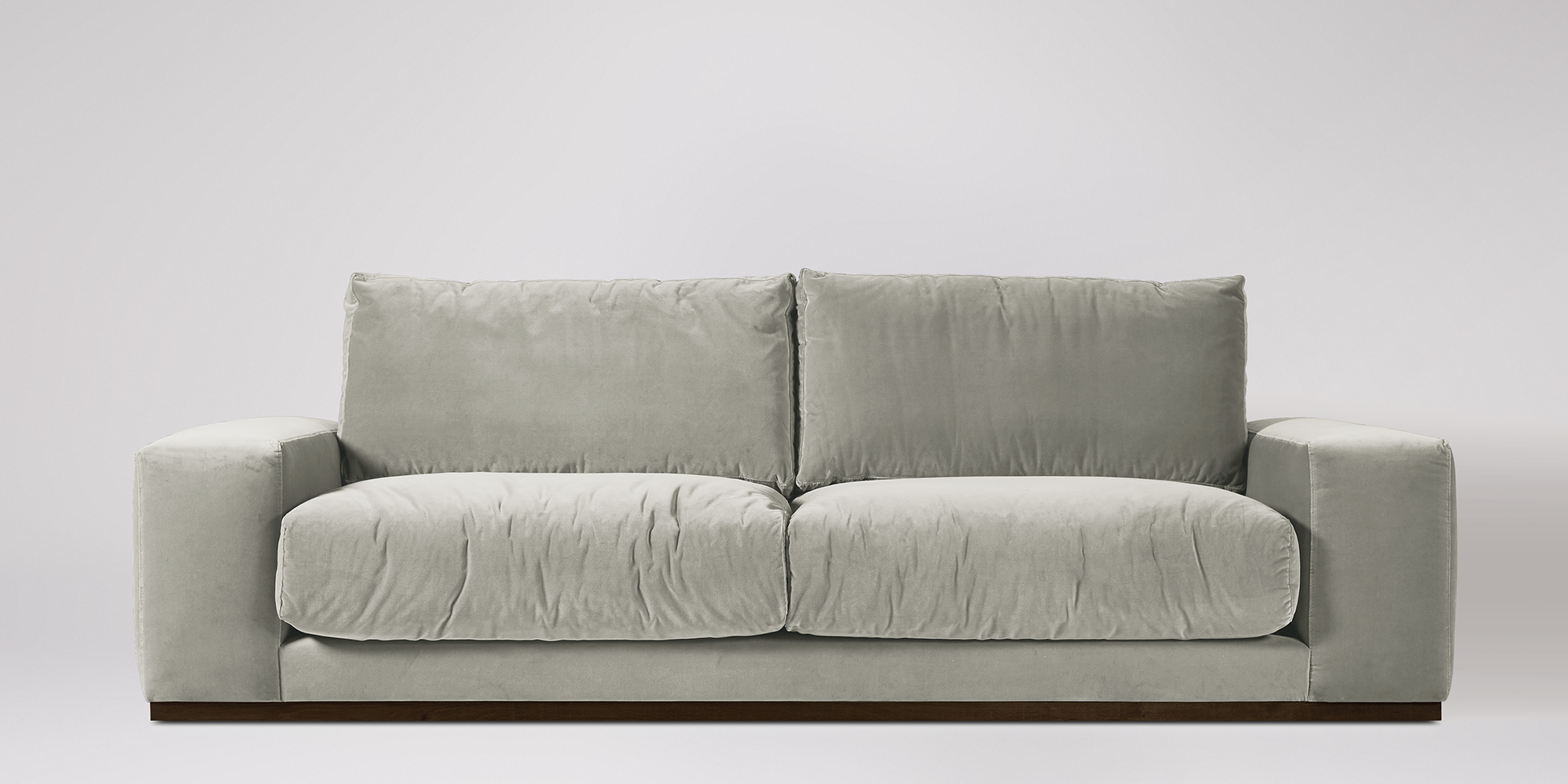 Grey velvet sofa