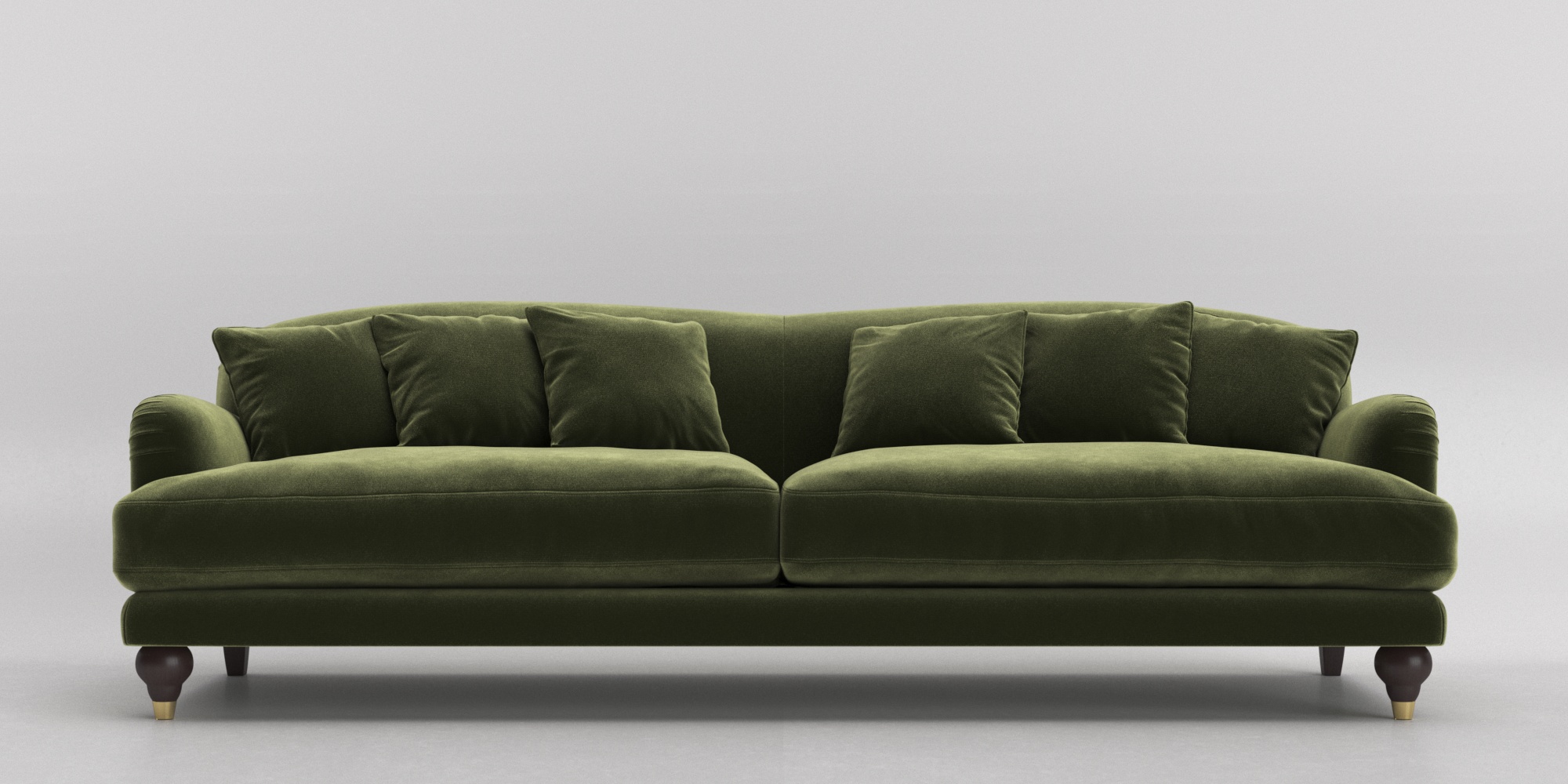 Olive green on sale velvet couch