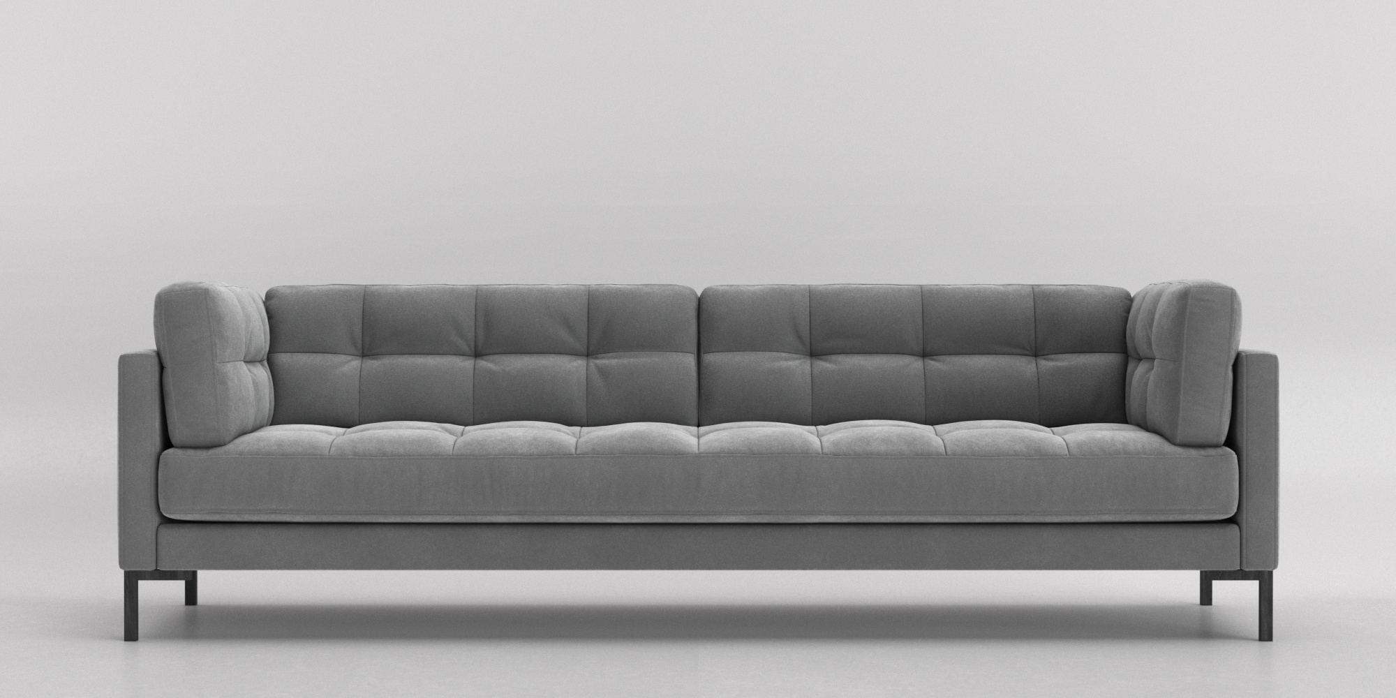 grey velvet sofa
