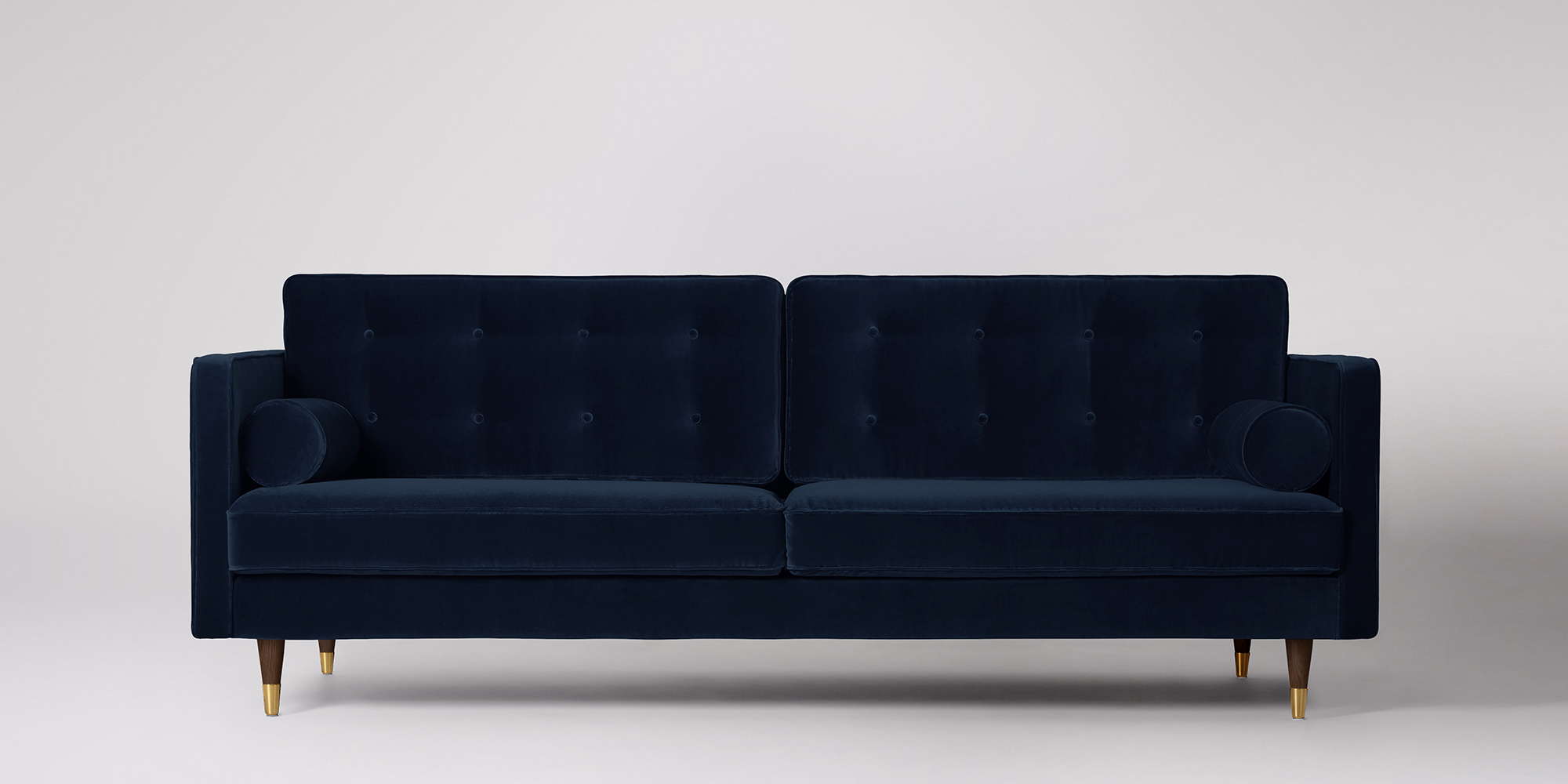 Ink blue store velvet sofa