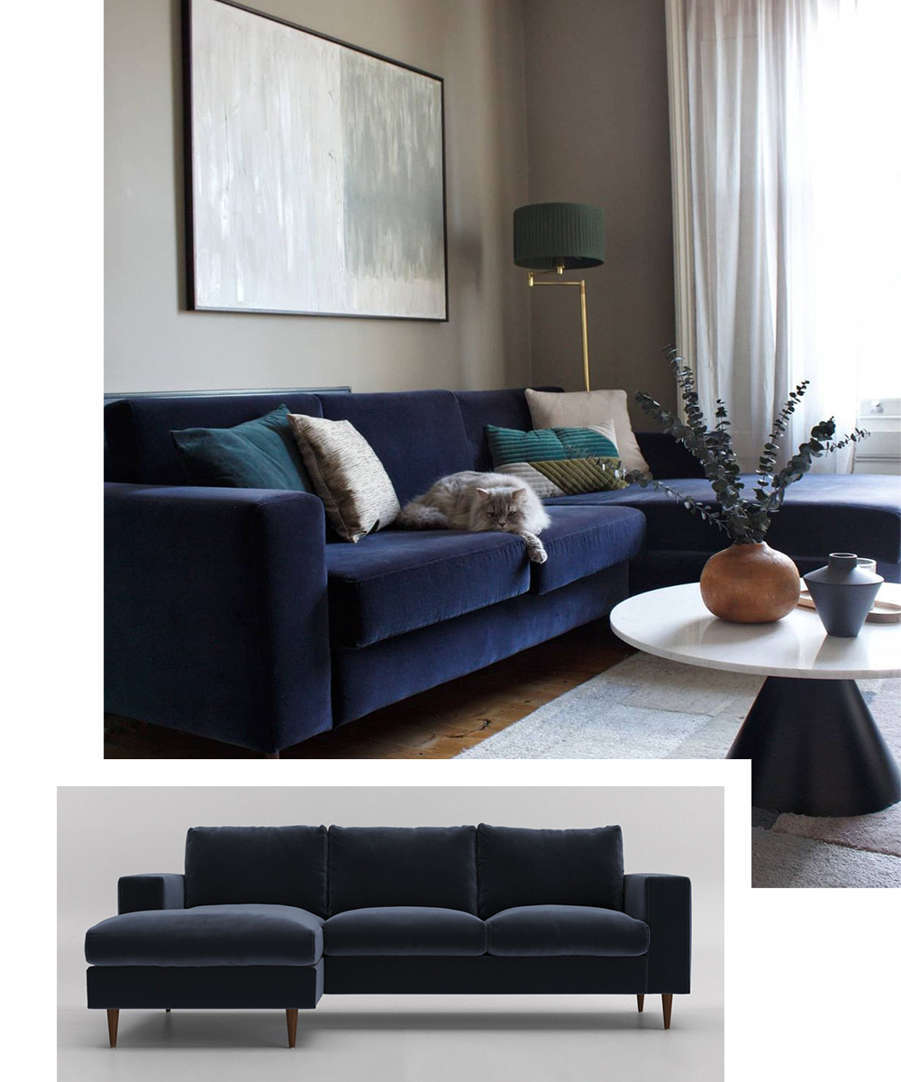 Black grey and navy deals living room